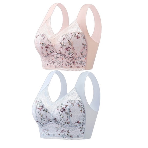 Bigersell Sports Bras for Women Large Bust New Fashion Women Lace Solid Color Bra and Lingerie Underwear Underwire Bras Full-Figure Bra Style F-665 Multicolor 3XL