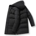 thumbnail image 4 of Hfyihgf Padded Jacket for Mens Big & Tall Casual Long Qulited Puffer Coat Thick Winter Windproof Thermal Full Zip Hooded Parka Outwear(Black,M), 4 of 5