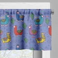 thumbnail image 5 of Ambesonne Llama Valance & Curtain, Cartoon Animal Triangles, 55"x36", Multicolor, 5 of 6
