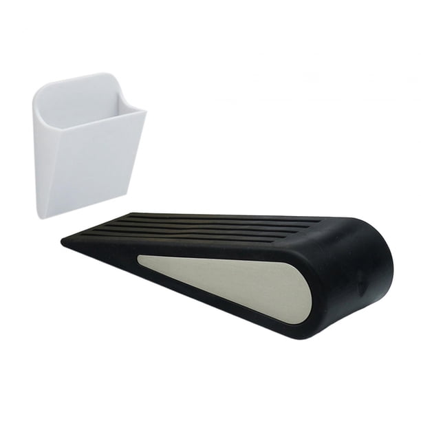 Tope de puerta protector para suelo, pared, alfombra, antideslizante, ligero, con almacenamiento Negro