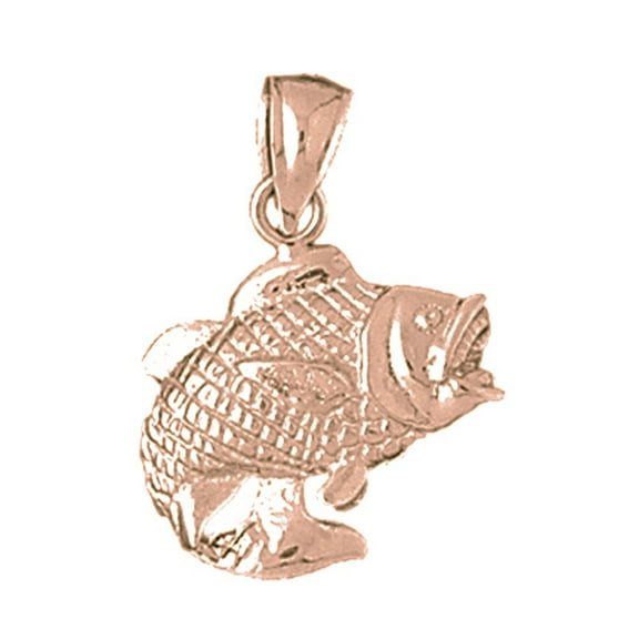 14K Rose Gold Bass Pendant - 26 mm