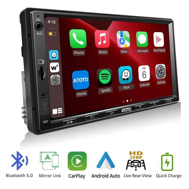 ATOTO F7 SE CarPlay & Android Auto Double Din Car Stereo , 7in IPS Display,  Bluetooth, Mirrorlink, Fast Phone Charge, HD LRV(Live Rearview) 
