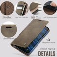 thumbnail image 6 of Designed for iPhone 16e Wallet Case, Classic PU Leather Flip Cover with Kickstand, RFID Blocking Card Slots, Magnetic Clasp, Full Body Protective Shockproof Phone Case, Coffee, 6 of 12
