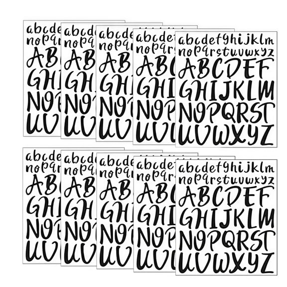 520 Pieces 10 Sheets Vinyl Letters Stickers, 2 inch 1 inchCapital Alphabet Stickers Self Adhesive Letters Sticks for Notebook,Door,Signs,Cars(Black)