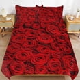 thumbnail image 6 of 3 Pcs Soft Bedding Set, Includes 1 Duvet Cover with Zipper And 2 Pillow Shams,Valentine's Day Rose Flower King(102"×90"), 6 of 8