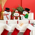 thumbnail image 2 of Winter Snowman Indoor Decor 3-Piece Set Cute Wooden Block Snowmen for Holiday Tabletop Decoration, 2 of 7