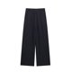 thumbnail image 3 of HH TRAF Pantalones largos de pierna ancha con efecto arrugado liso a la moda de otoño para mujer Pantalones elegantes con cintura elástica y bolsillos laterales para mujer, 3 of 4