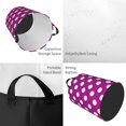 thumbnail image 2 of Fotbe Purlpe And White Polka Dot Cesto de Ropa con Asas, Cesto Impermeable de Gran Capacidad, Bolsa de Lavado para Dormitorio, Cesto de Ropa con Ruedas y Asas-Small, 2 of 6