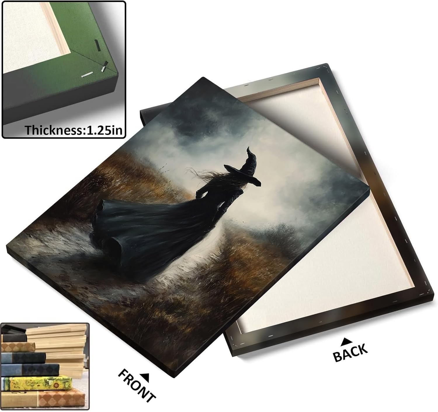 ART Halloween Canvas Wall Decor, Nature Witch Print dark academia Halloween Poster Vintage Witchy Mystic Gothic Home Decor for Family Bedroom Decor&nbsp;
