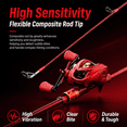thumbnail image 5 of Dayjoy Casting Rod Baitcasting Reel Combo, 7.2:1Gear Ratio Magnetic Braking Fishing Kit with Complete Tackle Gear, 5 of 7