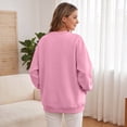 thumbnail image 5 of VV AVEORS Womens Sweatshirts No Hood Loose Fit Long Sleeve V Neck Casual Sweatshirt Fall Fashion Comfort Winter Hoodless Hoodies Pink S, 5 of 8