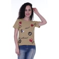 thumbnail image 5 of Moomaya Womens Embroidered Sequin T-shirt w/ Round Neck Short Sleeve Casual Tops - D5, 5 of 6
