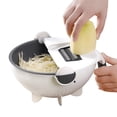 thumbnail image 2 of HBFAGFB 9-in-1 Large Capacity Multifunctional Vegetable Slicer Chopper with Drain Rotate Colander, 2 of 6