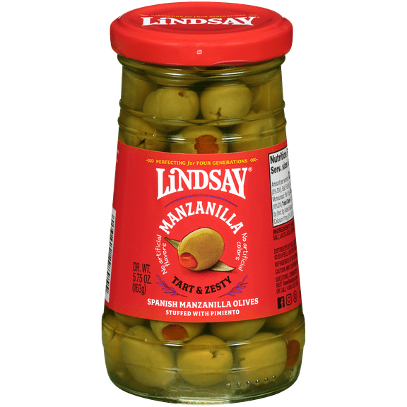 (3 Pack) Lindsay Spanish Pimiento Stuffed Manzanilla Olives, 5.75 oz