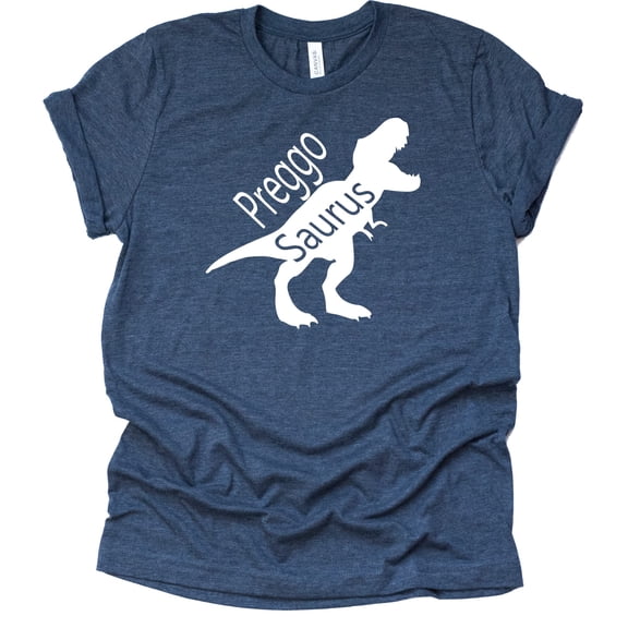 Preggosaurus Unisex Crew Neck, Pregnancy Announcement Shirt, Surprise Pregnancy Announcement (Navy, XX Large)