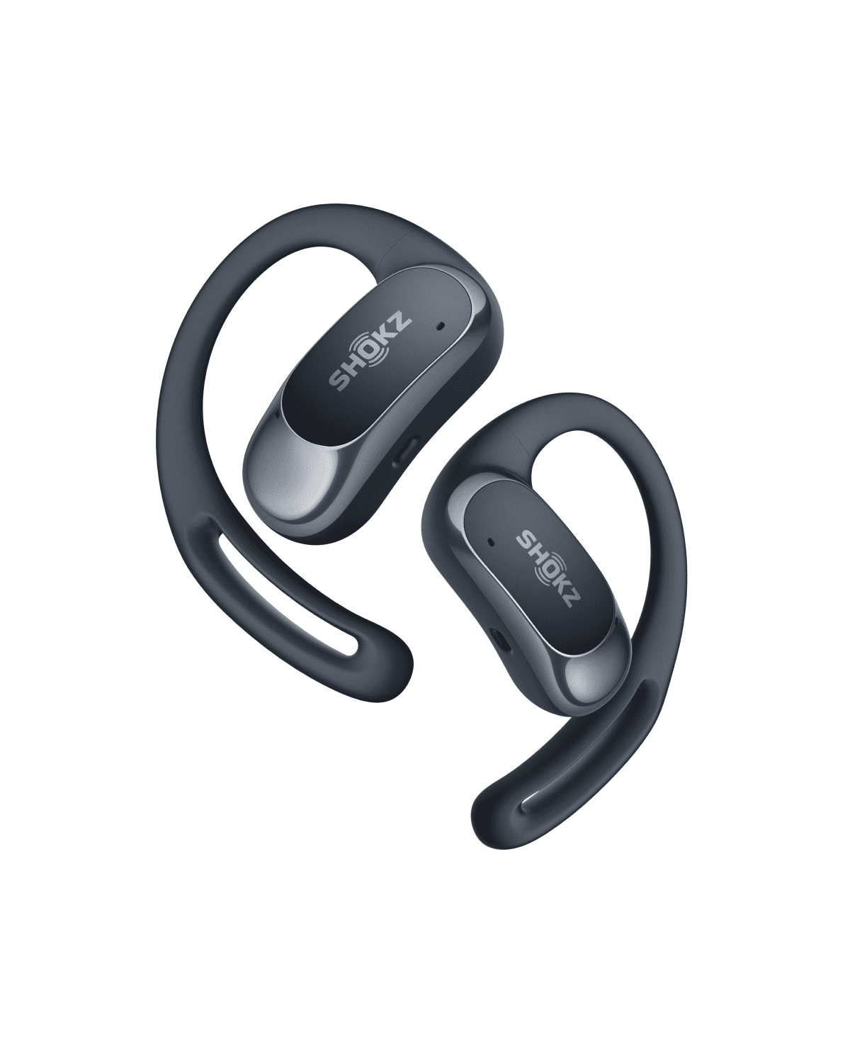 Restored Shokz OpenFit Air - Open-Ear Headphones, True Wireless Earbuds, Water Resistant, Secure Earhooks for Daily Use, black