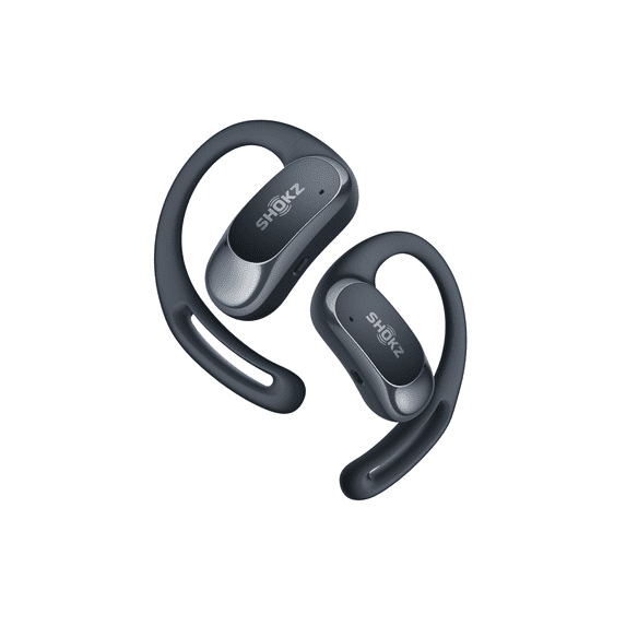 Restored Shokz OpenFit Air - Open-Ear Headphones, True Wireless Earbuds, Water Resistant, Secure Earhooks for Daily Use, black