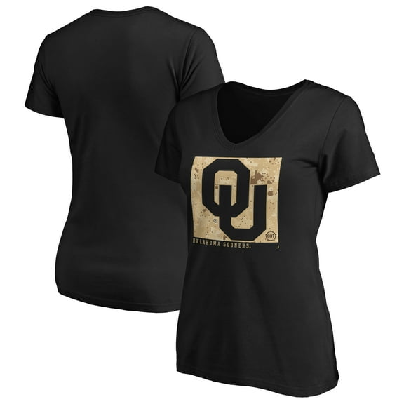 Women's Black Oklahoma Sooners OHT Eagle V-Neck T-Shirt
