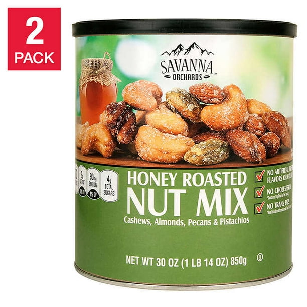 Savanna Orchards Honey Roasted Nut & Pistachios 30 oz, 2 pack Walmart