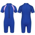 thumbnail image 1 of Aislor Kids Big Girls Zippered Swimsuit Swimwear Bathing Suit Rash Guard Shorty Sun Protection Wetsuit Blue 12, 1 of 7