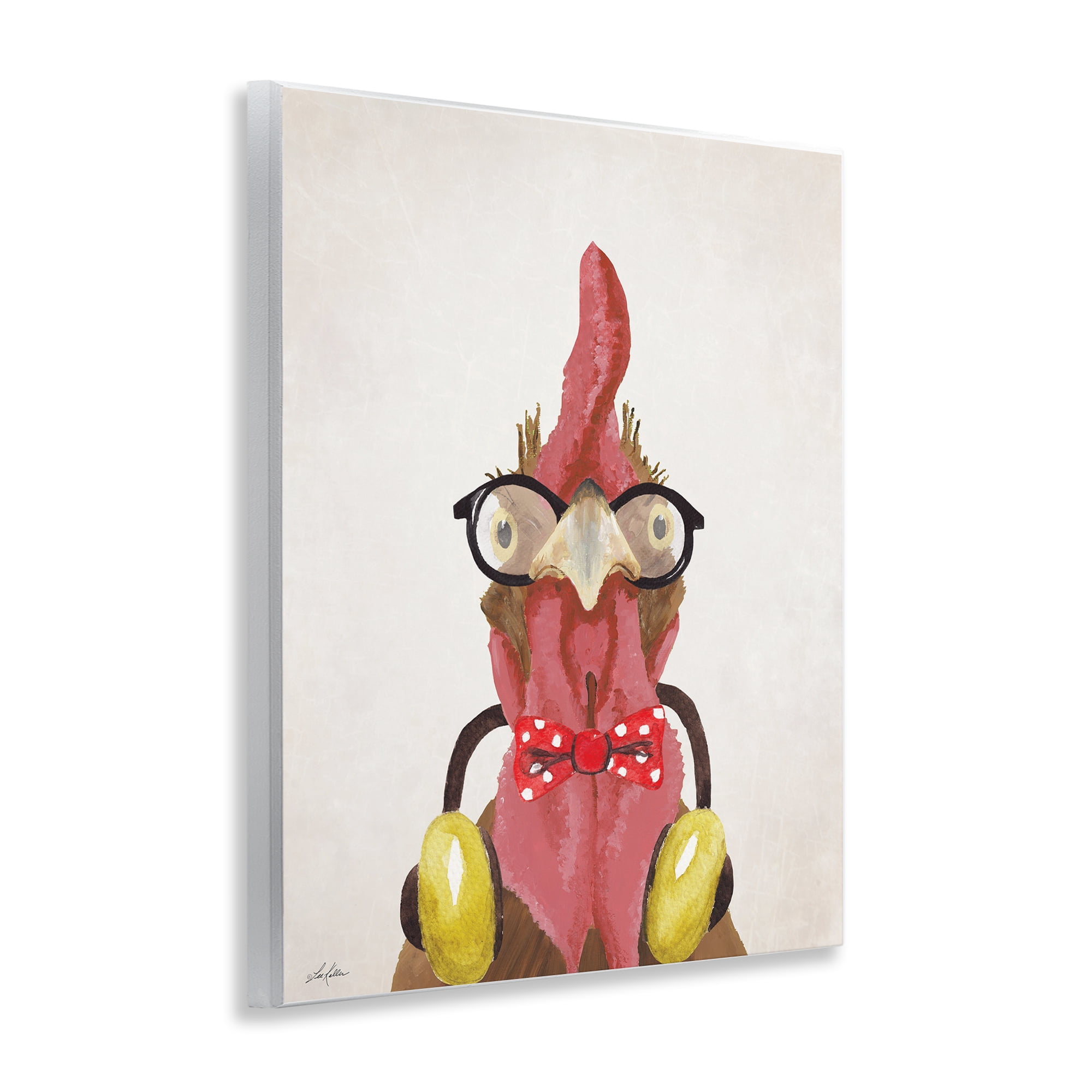 Stupell Industries Hipster Bird & Headphones Animals & Insects Painting Unframed Art Print Wall Art, 11 x 14