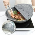 thumbnail image 6 of Silicone Splash Guard for 10-12 Inch Pans, Foldable Grease Splatter Screen with Non-Stick Coating, Dishwasher Safe Oil Protector and Kitchen Trivet Mat, Gray, 6 of 6