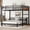 Walnut Colored, variant on URTR Full over Full Metal Bunk Bed, Separable into Two Independent Beds, Raised Security Fence, Noise-Free Structure, Easy Assembly, Walnut Colored