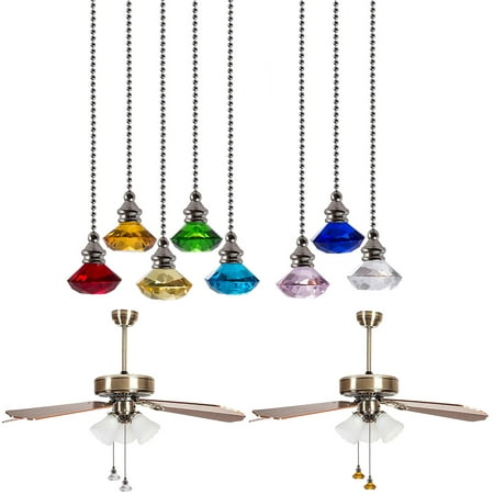 

YDxl Nordic Diamond Shape Retro Crystal Hanging Fan Lamp Switch Pendant Home Decor