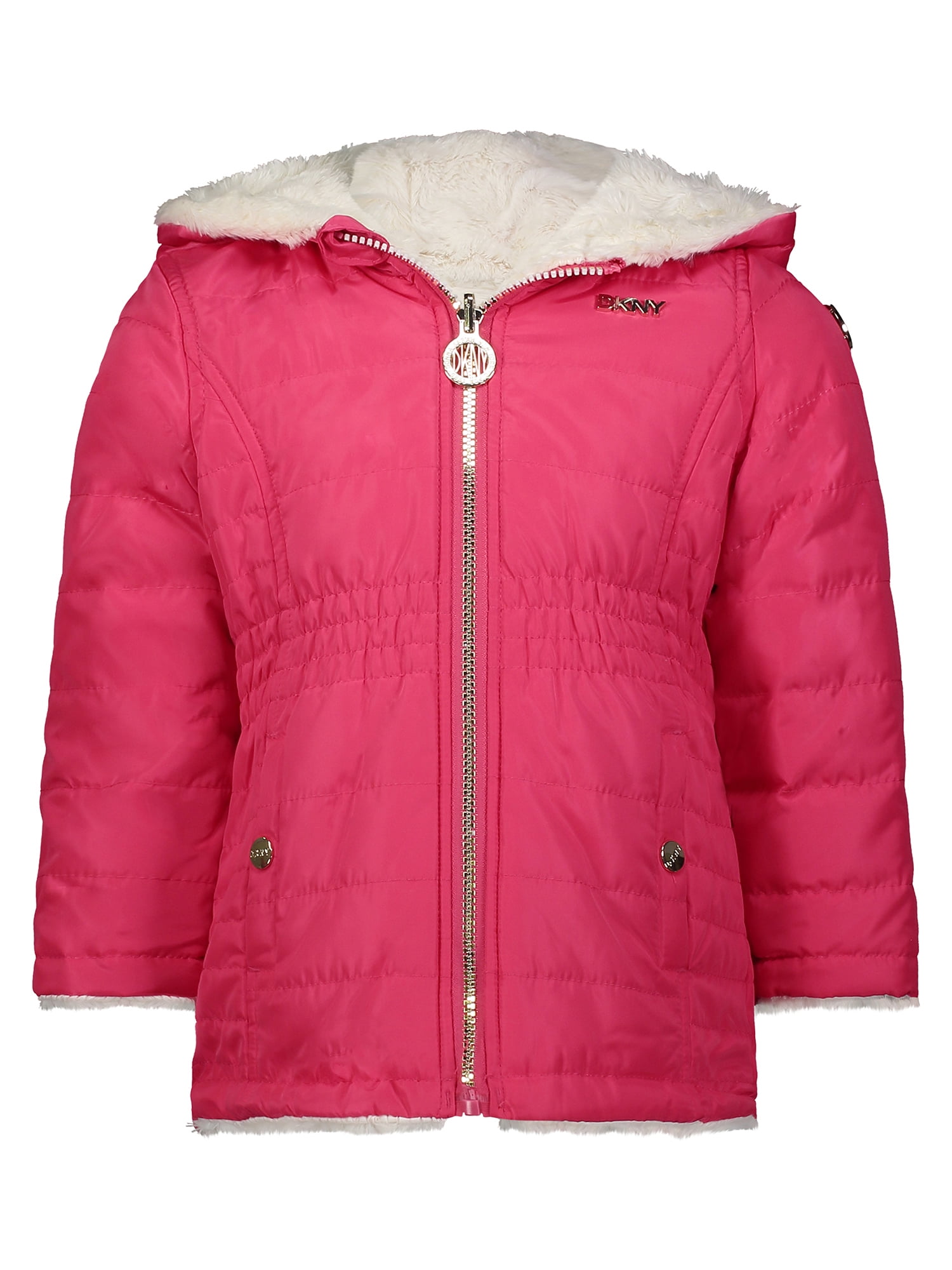 12M-4T DKNY Baby Girls’ Jacket Fleece Lined Quilted Bubble Puffer Windbreaker Coat 