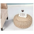 thumbnail image 2 of L.R. Resources Nature's Child Braided Jute Pouf Ottoman, 10" x 20", 2 of 6
