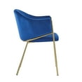 thumbnail image 6 of GDF Studio Modern Velvet Upholstered Dining Chairs with Metal Frame, Navy Blue + Gold, Set of 2, 6 of 6