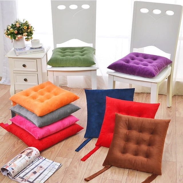 Fiudx Cojín de Silla de Color Liso, Acolchado Grueso y Suave, Tejido de Lino Transpirable, Ideal para Cualquier Estación, Ideal para Oficina, Dormitorio, Fácil de Limpiar, Soporte Cómodo, Tamaño 40 X