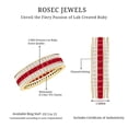thumbnail image 6 of Rosec Jewels Lab Grown Ruby 3 Row Eternity Ring - AAAA Grade Princess Cut Ruby Wedding Band with Moissanite - with Jewelry Box, 10K Yellow Gold, US 6.50, 6 of 7