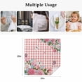 thumbnail image 5 of Pink Spring Floral Cloth Napkins, Watercolor Flowers Butterfly Checkered Washable and Reusable Dinner Napkins Set of 4, Table Napkin for Kitchen Party Birthday Wedding Hotel Housewarming 20"x20", 5 of 9