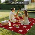 thumbnail image 4 of 4th of July Outdoor Rug 6x9 Ft - Reversible Patio Rug Outdoor Camping Rugs, Vintage Independence Day Red Star Washable Indoor Outdoor Area Rugs, Non-Slip Outdoor Carpet Runner for Deck/Porch, 4 of 8