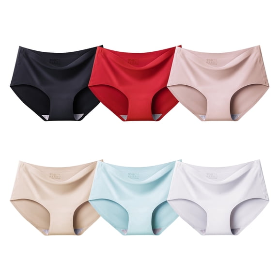 Cinoon Ladies Briefs Underwear Women's Seamless Soft Stretch Panties Leisure, Multicolor (6 Pack)