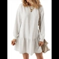 thumbnail image 1 of Vestido Estilo Sudadera de Larga para Mujer, Otoño 2025, Cuello Redondo, Punto Acanalado, Patchwork, Minivestidos Informales. L, 1 of 10