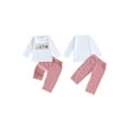 thumbnail image 2 of Miaouyo Toddler Baby Boys Girls Christmas Fall Outfits 6 12 18 24 Months 2T 3T 4T Long Sleeve Embroidery Tops and Plaid Pants Set, 2 of 9