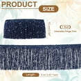thumbnail image 2 of Uxcell Sequin Chainette Fringe Trim Tassel Sewing Trim Fringes for Latin Dress Stage Dance Navy Blue 5 Yard x 4 In, 2 of 7