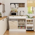 thumbnail image 4 of Storage Cabinet With 2 Drawers, Tilt Out Trash Can Cabinet With 1 Door With Storage Rack & 2 Shelves, Dog Proof Garbage Can Cabinet For Living Room Kitchen, 4 of 8