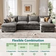 thumbnail image 7 of DoMaDing U Shaped Modular Sectional Sofa, 116" Couch with Movable Ottoman, Comfy Chenille Sofa with Pillows for Living Room, Sturdy Frame, Dark Gray, 7 of 7
