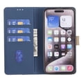 thumbnail image 3 of Premium RFID Blocking Wallet Case for Motorola Moto G55 5G with 3 Card Slots & Stand Blue, 3 of 5