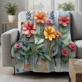 thumbnail image 2 of Spring Floral Throw Blanket for Couch, Soft Lightweight Flannel Fleece Blanket, Farmhouse Flowers Summer Botanical Microfiber Plush All Season Decorative Blankets Gifts for Sofa Bed Office 40"x60", 2 of 9
