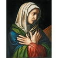 thumbnail image 2 of Workshop of Bernardino Luini 12x14 Black Ornate Wood Framed Double Matted Museum Art Print Titled: Madonna Addolorata, 2 of 5