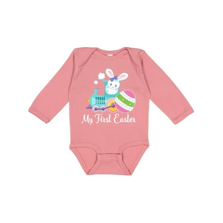 

Inktastic My First Easter Egg Train Gift Baby Boy or Baby Girl Long Sleeve Bodysuit