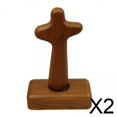 thumbnail image 1 of Cruz de pie,Escultura de crucifijo de cruz de madera de pie,Cruz de mesa con base decorativa religiosa,Colección de cruz cristiana para el hogar estante de la iglesia,Gabinete de sala de estar, 1 of 9