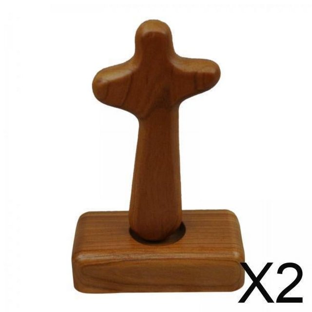 Cruz de pie,Escultura de crucifijo de cruz de madera de pie,Cruz de mesa con base decorativa religiosa,Colección de cruz cristiana para el hogar estante de la iglesia,Gabinete de sala de estar
