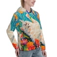 thumbnail image 6 of Wukai Playful Floral Cat Print Womens Hoodies Fleece Sweatshirts Long Sleeve Sweaters Pullover Fall Outfits Winter Clothes-Medium, 6 of 7