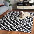 thumbnail image 3 of SAFAVIEH Studio Leather Tokora Geometric Area Rug, Black/Ivory, 5' x 8', 3 of 11