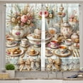 thumbnail image 2 of Ambesonne Tea Time Valance & Curtain 3 Pcs Set, Farmhouse Nostalgia Floral, 55"x36", Tan Coconut Brown, 2 of 7